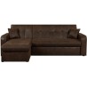 Canapé d'angle réversible convertible 3 places - Tissu marron vieilli - Contemporain - L 235 x P 85 - 153 cm - ROMAN