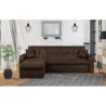 Canapé d'angle réversible convertible 3 places - Tissu marron vieilli - Contemporain - L 235 x P 85 - 153 cm - ROMAN