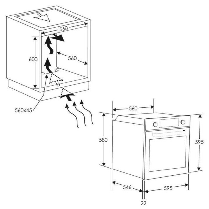 ROSIERES RFN5871IN - Four encastrable Pyrolyse - Chaleur pulsée - 70