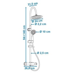 ROUSSEAU Colonne de douche avec robinet mitigeur thermostatique Suhali 2