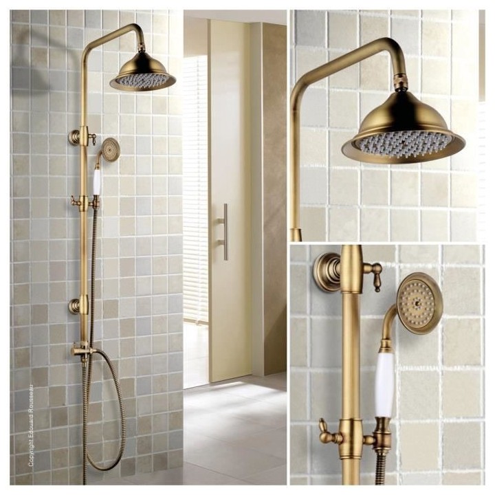ROUSSEAU Colonne de douche sans robinet Retro vieux bronze