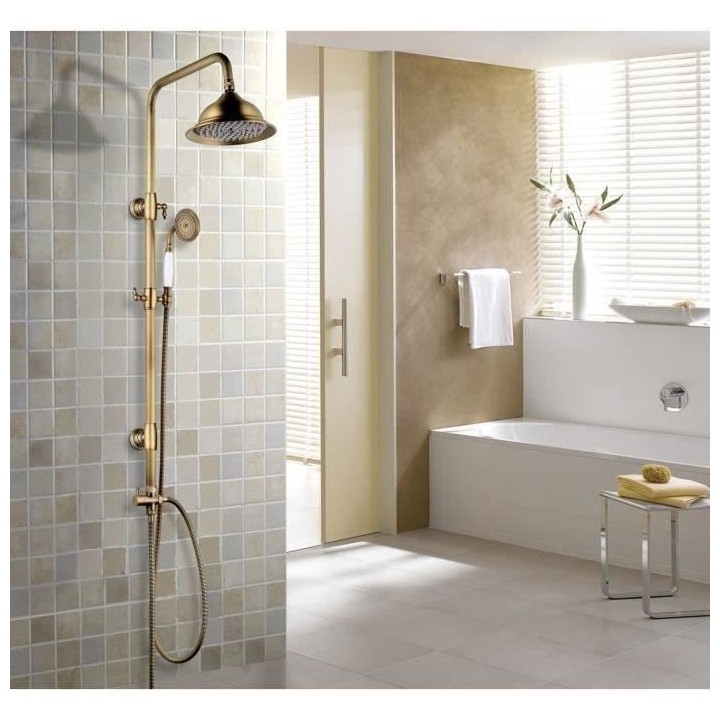 ROUSSEAU Colonne de douche sans robinet Retro vieux bronze