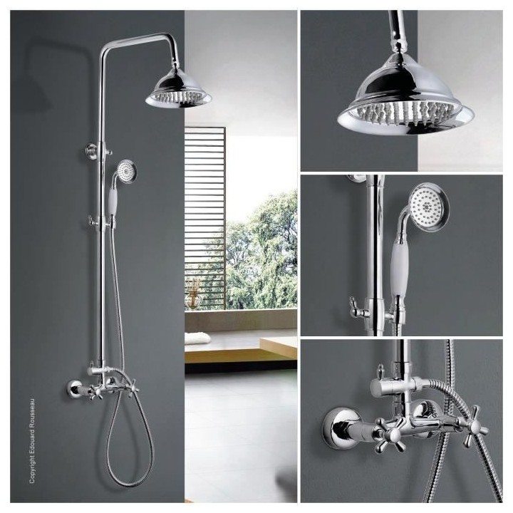ROUSSEAU Colonne de douche avec robinet mélangeur Retro - Chrome