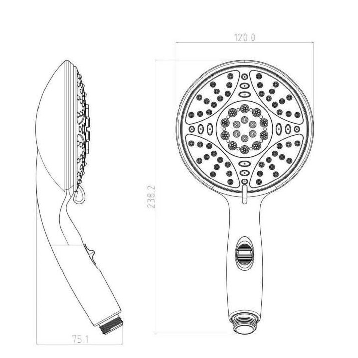ROUSSEAU Douchette 5 jets Leptis Chrome