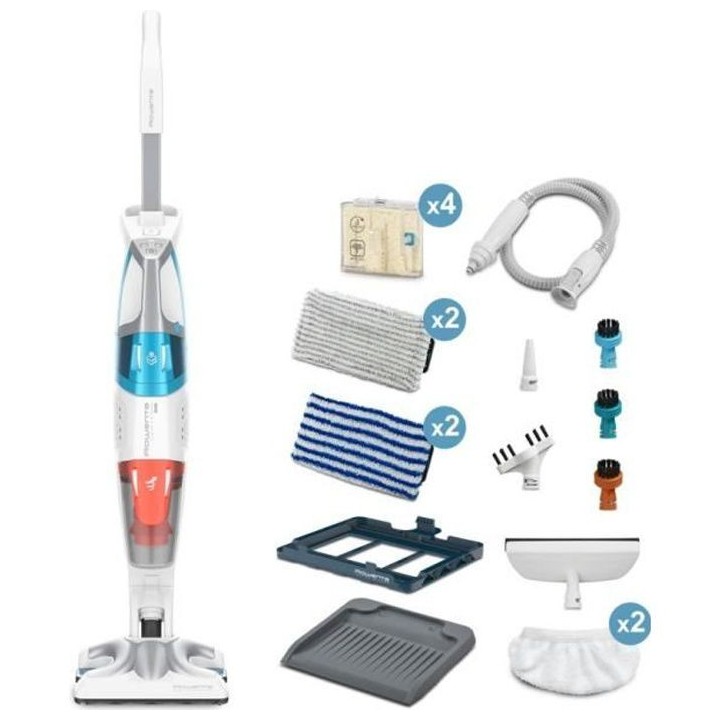 ROWENTA RY8544WH Clean & Steam Multi Nettoyeur Vapeur 2en1 - Nettoie e