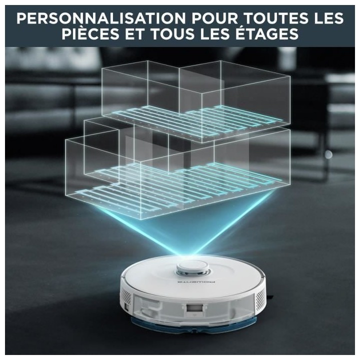 ROWENTA RR8567WH Aspirateur robot laveur, Aspire et lave, Navigation l