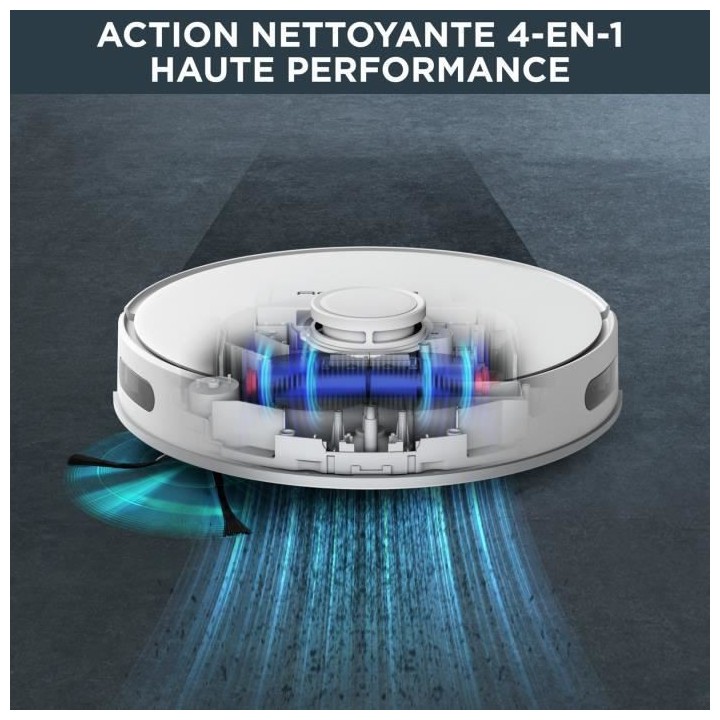 ROWENTA RR8567WH Aspirateur robot laveur, Aspire et lave, Navigation l