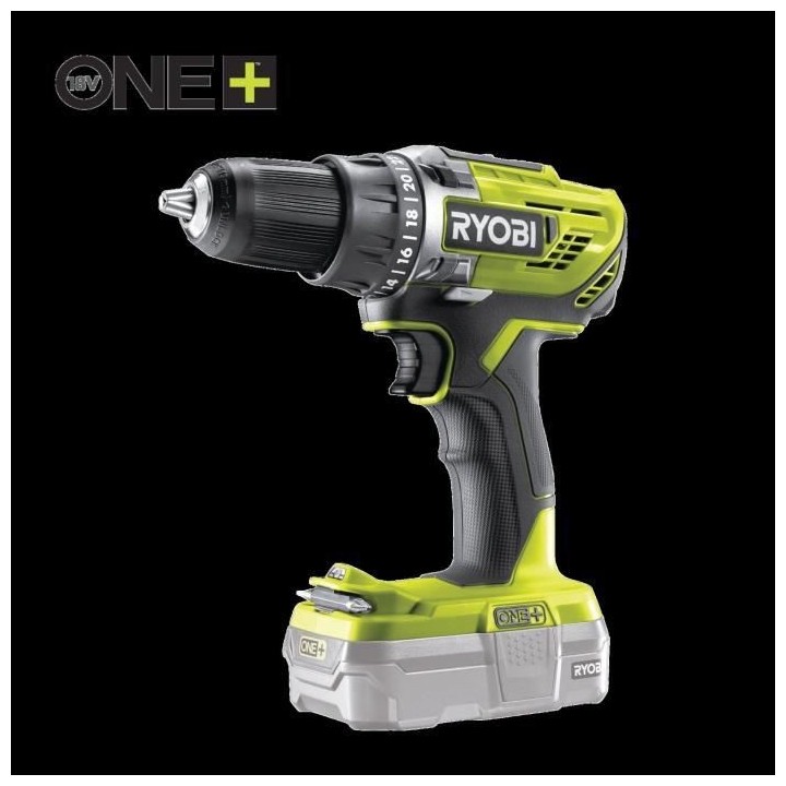 Perceuse-Visseuse sans fil Ryobi One+ R18DD3-220S - 2 batteries de 2Ah