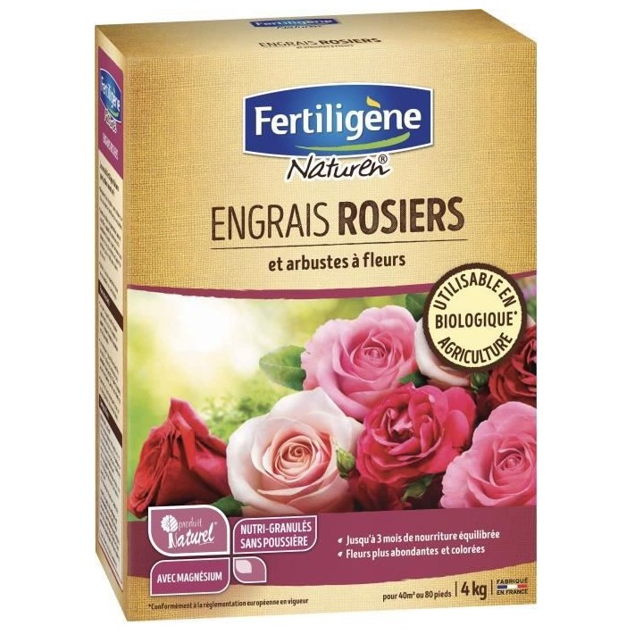 NATUREN Engrais Rosiers et Arbustes a Fleurs - 4 kg