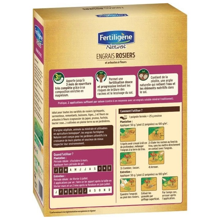 NATUREN Engrais Rosiers et Arbustes a Fleurs - 4 kg