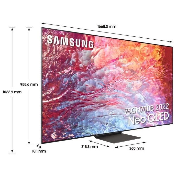 SAMSUNG QE75QN700B - TV NEO QLED 8K - 75 (189 cm) - HDR10+ - son Dolby