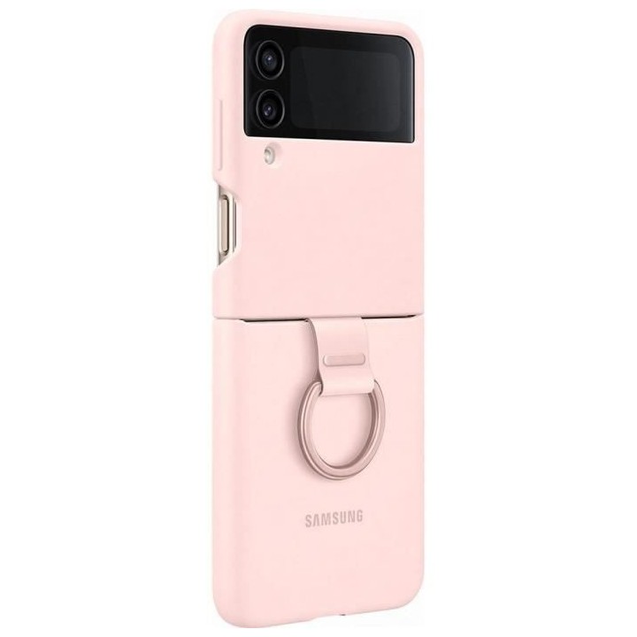 Coque Silicone avec Anneau SAMSUNG Galaxy Z Flip4 Rose