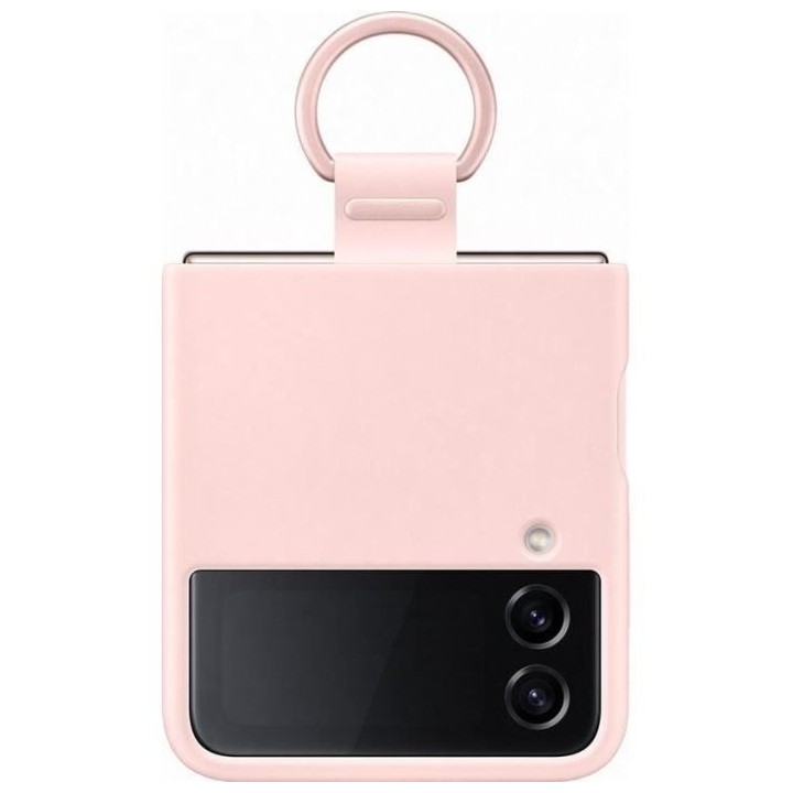 Coque Silicone avec Anneau SAMSUNG Galaxy Z Flip4 Rose