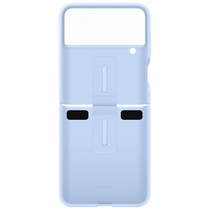Coque Silicone avec Anneau SAMSUNG Galaxy Z Flip4 bleu clair