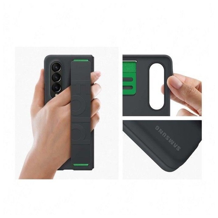 Coque silicone avec laniere SAMSUNG Galaxy Z Fold4 Noir