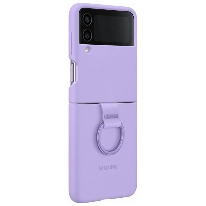 Coque Silicone avec Anneau SAMSUNG Galaxy Z Flip4 lavande