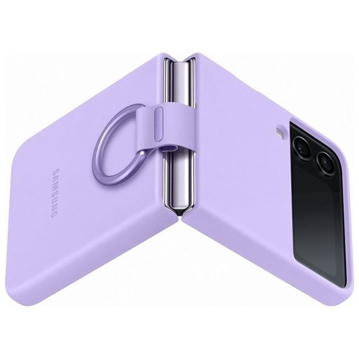Coque Silicone avec Anneau SAMSUNG Galaxy Z Flip4 lavande