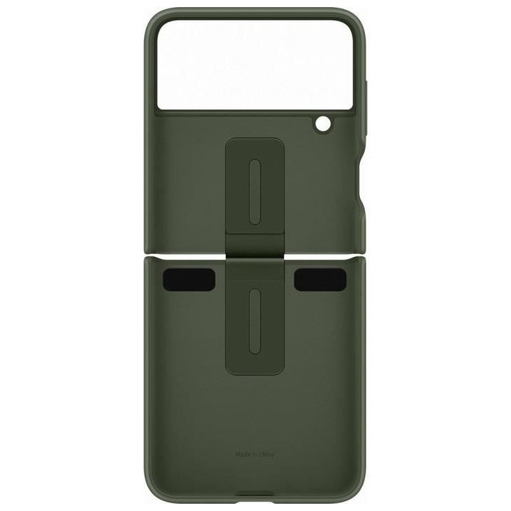 Coque Silicone avec Anneau SAMSUNG Galaxy Z Flip4 kaki