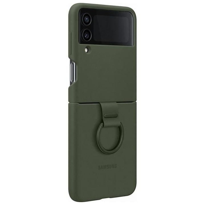 Coque Silicone avec Anneau SAMSUNG Galaxy Z Flip4 kaki