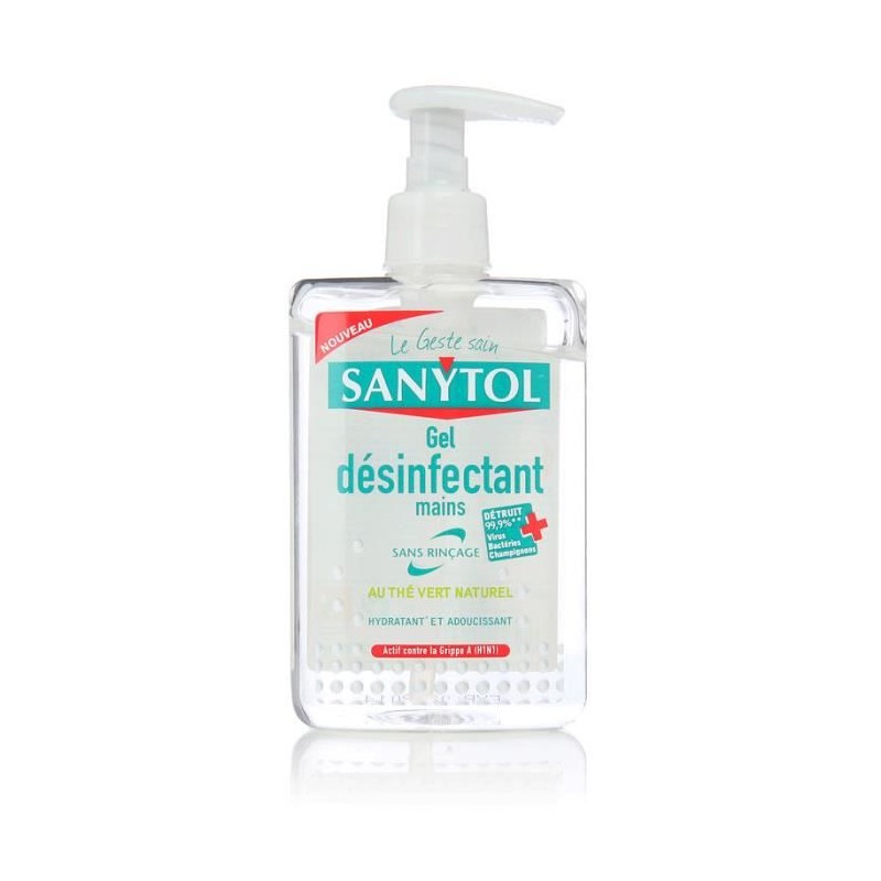 SANYTOL Flacon pompe gel désinfectant antispetique et antibactérien - 250 ml