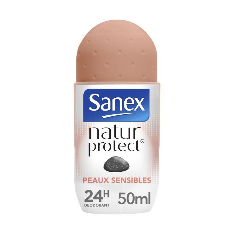 SANEX Déodorant Natur Protect peaux sensibles Pierre d'alun bille - 50 ml