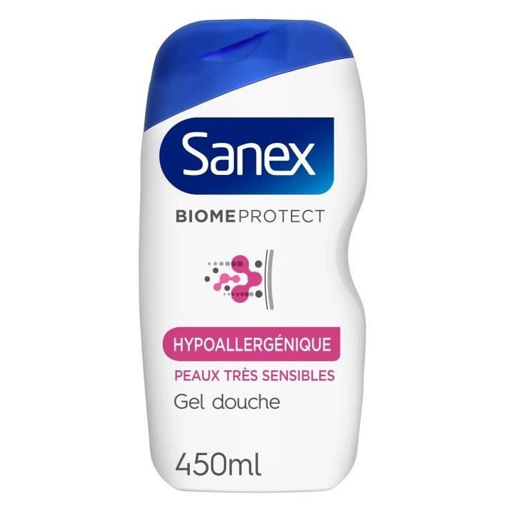 SANEX Gel douche BiomeProtect Dermo Hypoallergénique - 450 ml