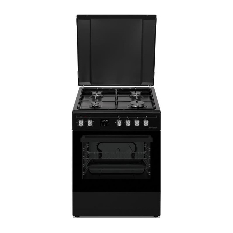 Cuisiniere a gaz vintage SCHNEIDER - SCG6MFCB - 4 feux - 88.4 CM - Noir