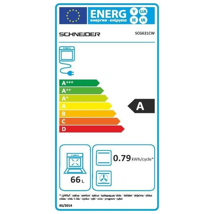 Cuisiniere Gaz + éléctrique SCHNEIDER - SCG631CW - 4 feux - 89 CM -