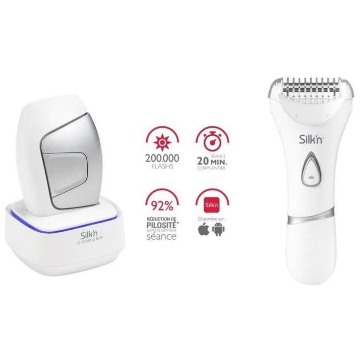 Epilateur lumiere pulsée avec rasoir SIlk'n Glide - 200.000 flahs - o
