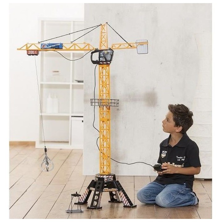Grue géante filoguidée 120cm jaune - Univers miniatures - Travaux pu