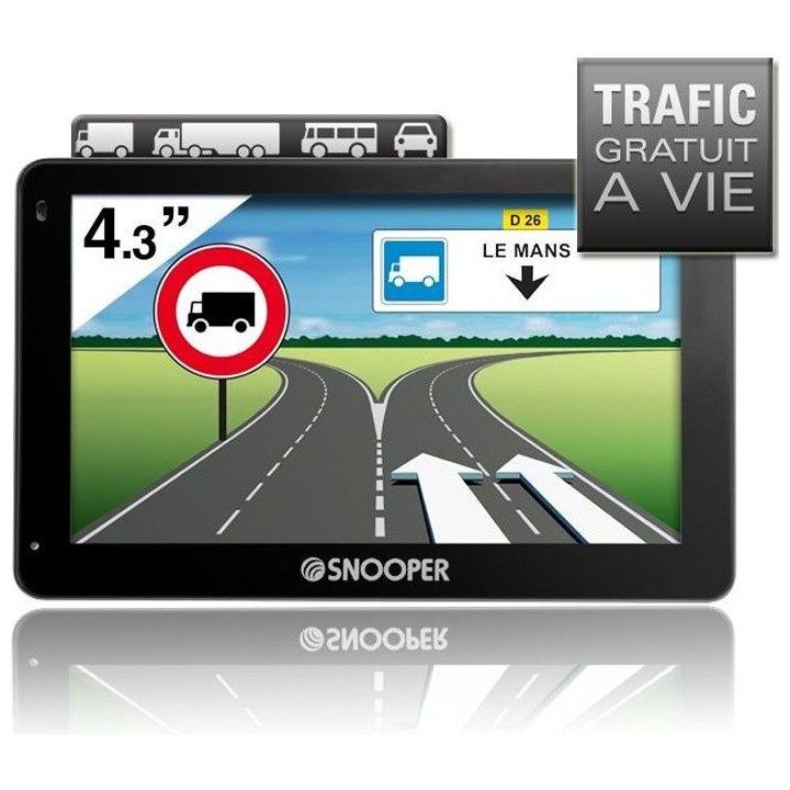 SNOOP PL2200, GPS Poids-lourds 4,3, 46 pays - Cartes & Trafic gratuits