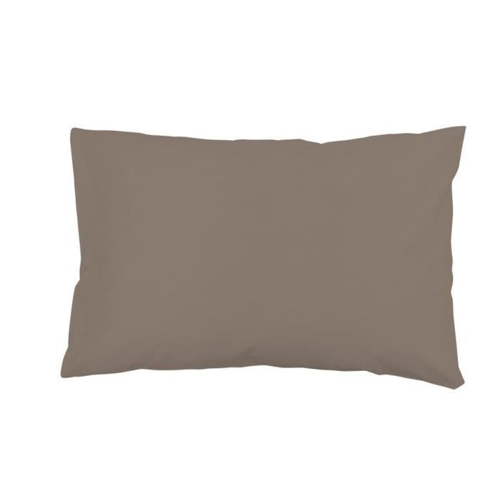 SOLEIL d'OCRE Lot de 2 Taies d'oreiller 100% Coton 50x75 cm Taupe