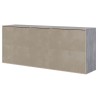 STONE Buffet 4 portes 3 tiroirs - Décor béton et blanc - L 206 x P 45 x H 83,4 cm