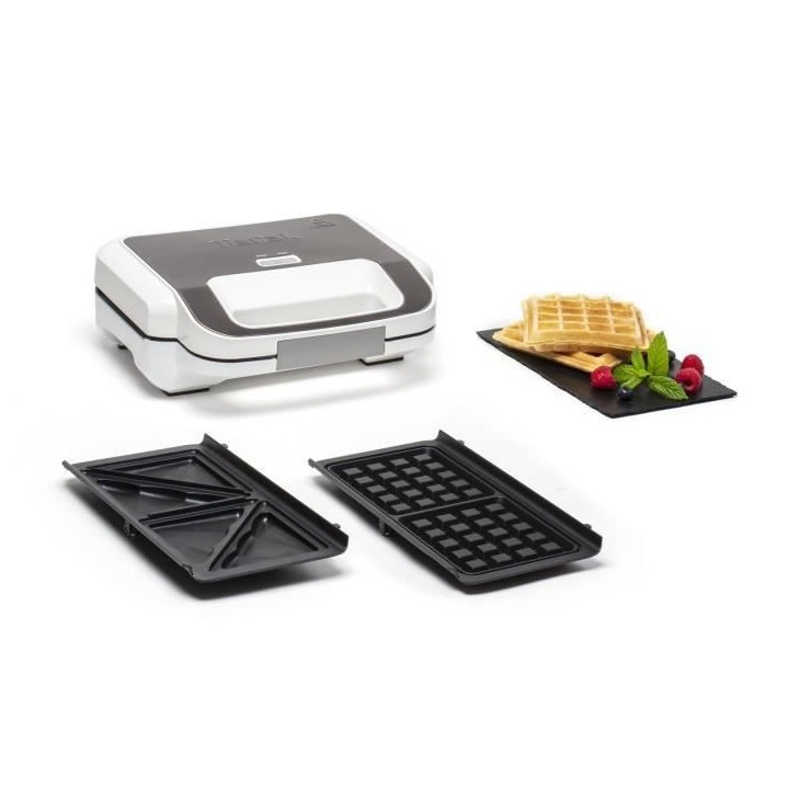 TEFAL SW701110 Snack XL Appareil a croque multifonction, Plaques amovi