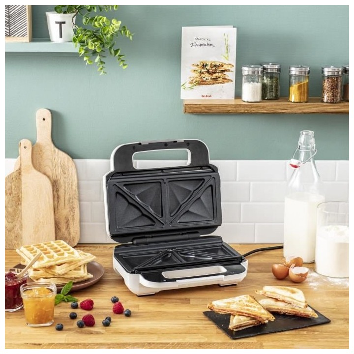 TEFAL SW701110 Snack XL Appareil a croque multifonction, Plaques amovi