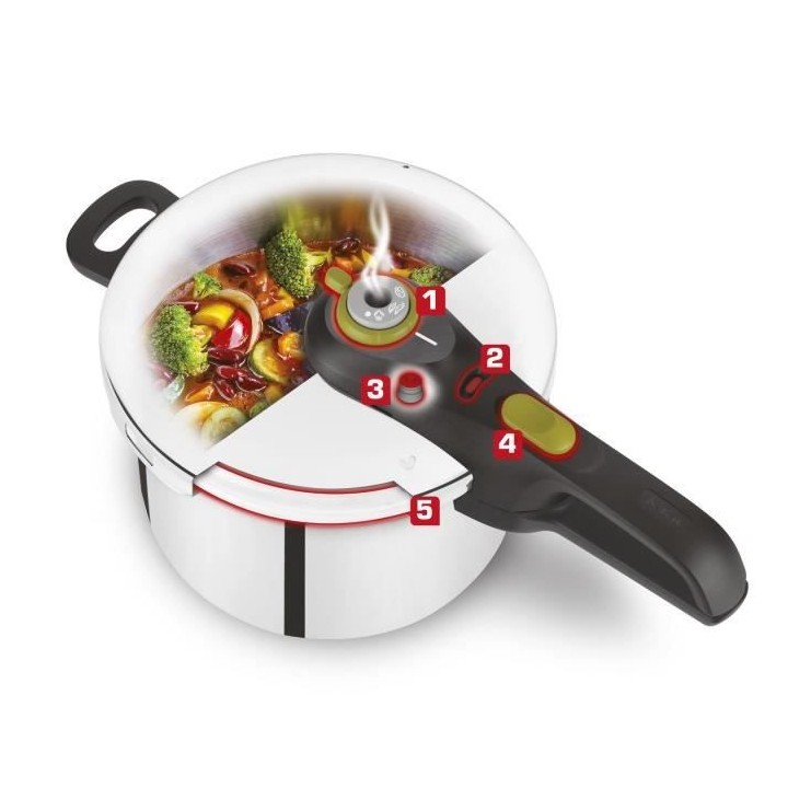 TEFAL P2534000 Autocuiseur Cocotte-minute SECURE 5 NEO - Capacité 3L