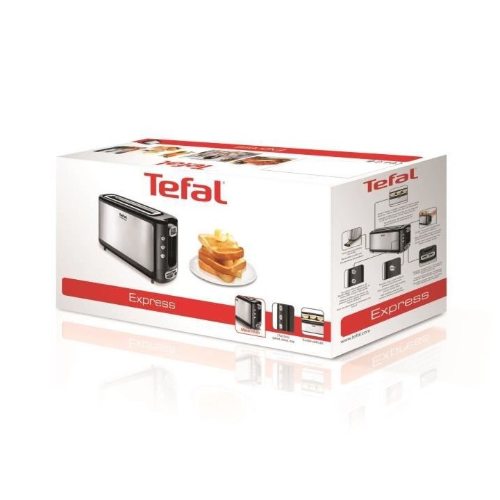 TEFAL TL365ETR Grille-pain Express 1 fente, Toaster, 7 niveaux de dora