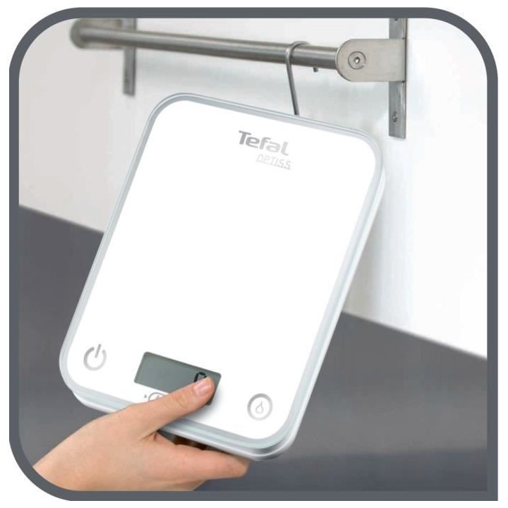 TEFAL - BC5000V1 Balance de Cuisine Optiss 5kg/1g Fonction Tare Conver