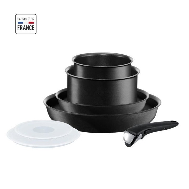 TEFAL Ingenio Performance Noir Batterie de cuisine 7 Pieces Tous Feux