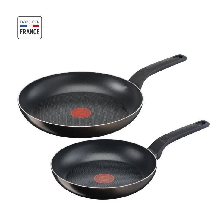TEFAL B5549002 Lot de 2 poeles 24/28 cm, Sauf induction, Revetement an