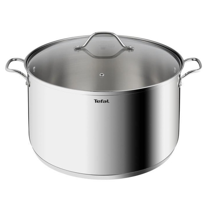 TEFAL B8646404 Marmite 28 cm inox, Tous feux dont induction, 8L, Poign