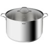 TEFAL B8646404 Marmite 28 cm inox, Tous feux dont induction, 8L, Poignées robustes, Couvercle verre, Intuition XL