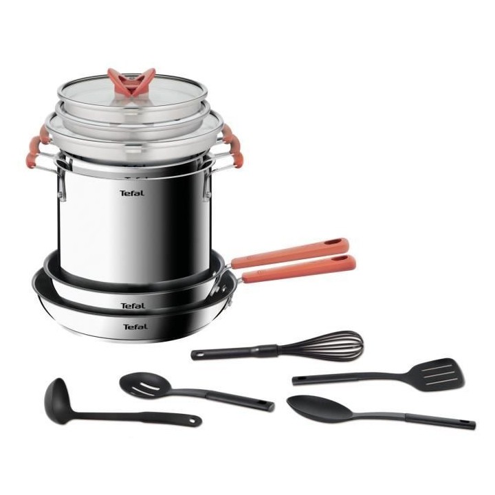 TEFAL G721SD74 Batterie de cuisine 13 pieces, Induction, Acier inoxyda
