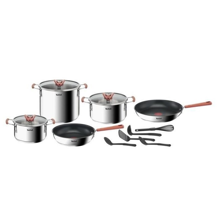 TEFAL G721SD74 Batterie de cuisine 13 pieces, Induction, Acier inoxyda