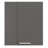 EKIPA Armoire de salle de bain 2 portes - Gris ombre et blanc - L 60 x P 15 x 70 cm - VERSA