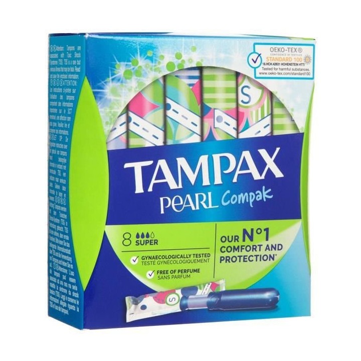 TAMPAX Tampons Compak Pearl Super x8