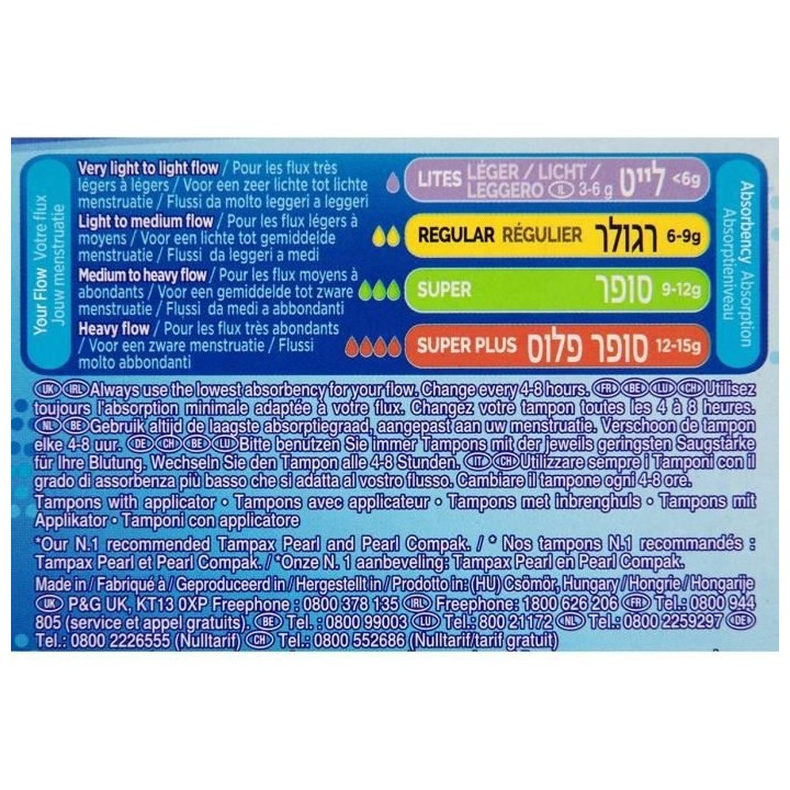 TAMPAX Tampons Compak Pearl Super x8