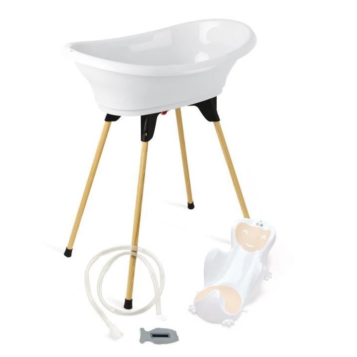 Pack baignoire THERMOBABY VASCO 5 en 1 Blanc muguet - Fabriqué en Fra