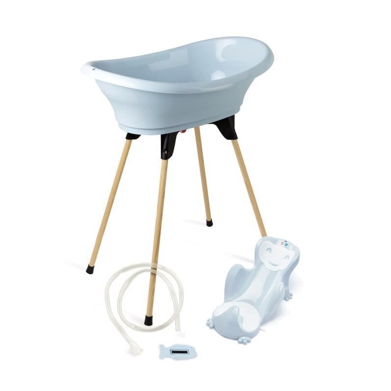 Pack baignoire THERMOBABY VASCO 5 en 1 Fleur bleue - Fabriqué en France