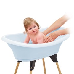 Pack baignoire THERMOBABY VASCO 5 en 1 Fleur bleue - Fabriqué en France